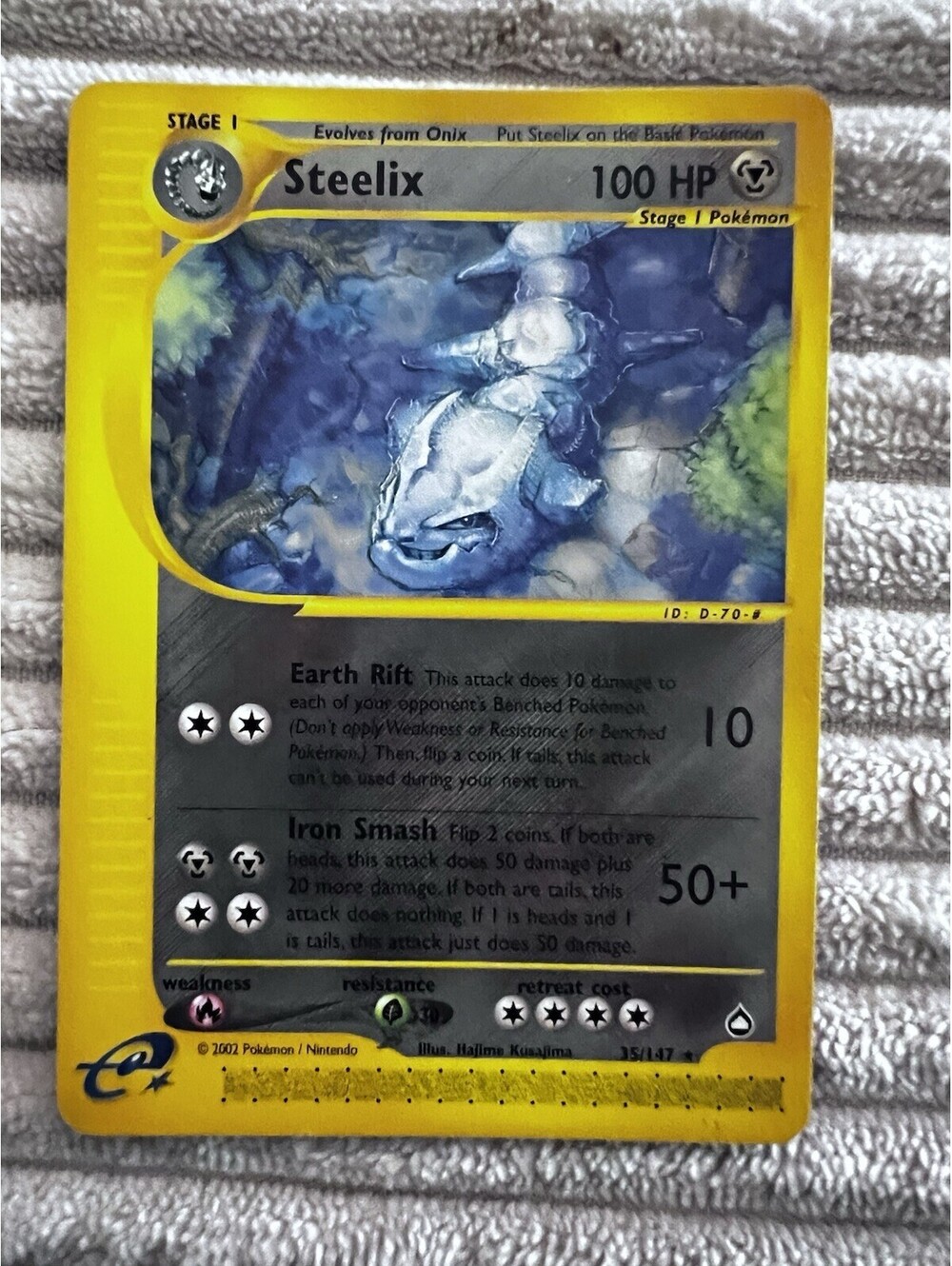 2002 RARE Aquapolis Steelix 15/147 NON Holo Pokemon Card
